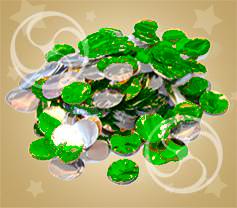 Конфетти металлизированное круглое серебристо - зеленое