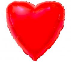 Шар фольгированный 'Сердце красное' 18'