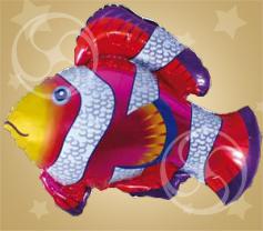 Шар фольгированный фигура 'Рыба пестрая красная'