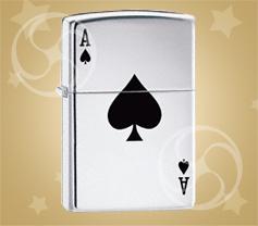 ZIPPO Lucky aсe high polish chrome 'Счастливый туз'