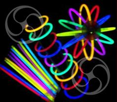 Светящаяся неоновая палочка-браслет 0,5х20см разноцветная