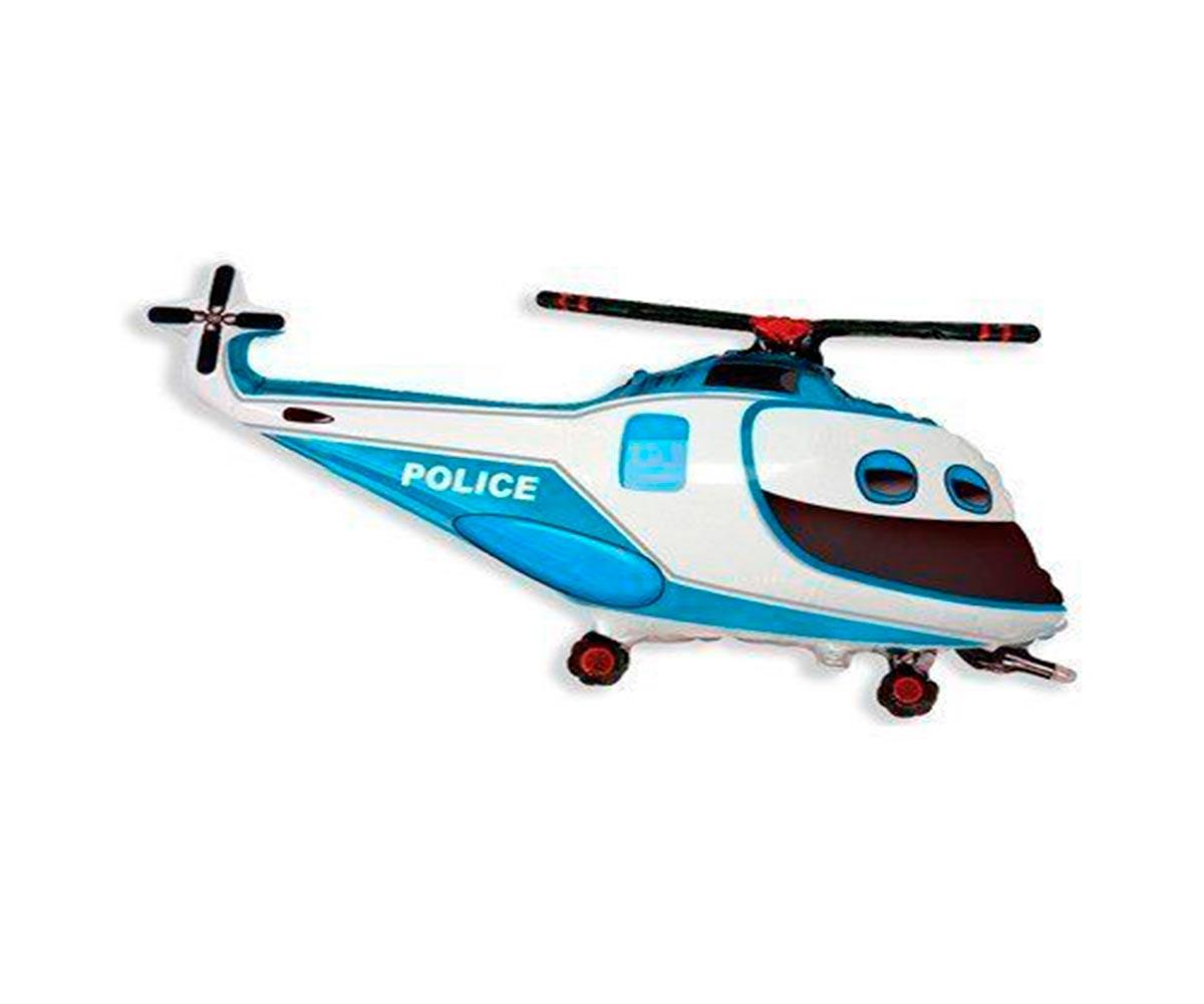 Шар фольгированный фигура 'Вертолет полиция'