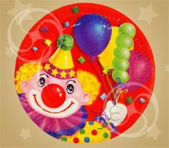 Тарелка бумажная Клоун с шарами (4161)