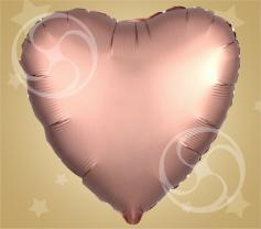 Шар фольгированный 'Сердце' сатин розовое золото 18'