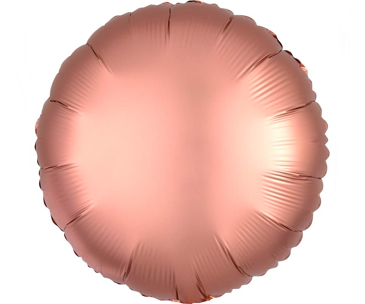 Шар фольгированный 'Круг сатин розовое золото' 18'