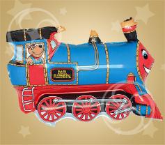 Шар фольгированный фигура 'Поезд голубой'