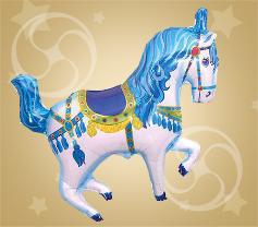 Шар фольгированный фигура 'Лошадь цирковая голубая'