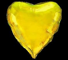 Шар фольгированный 'Сердце золотое' металлик 18'