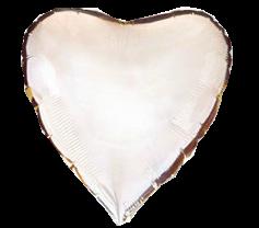 Шар фольгированный 'Сердце металлик серебряное' 18'