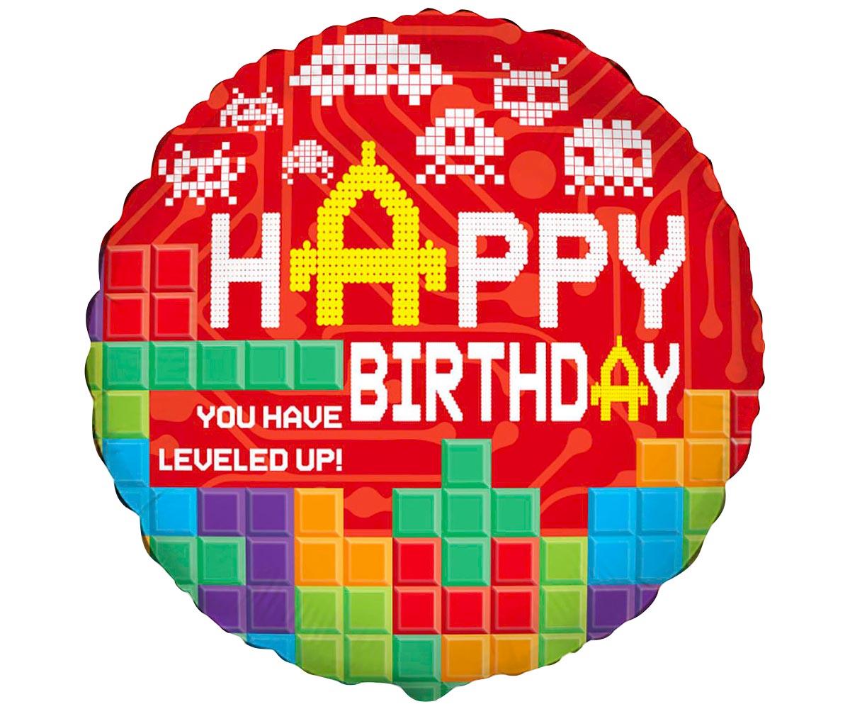 Шар фольгированный 'Happy Birthday!' кубики 18'