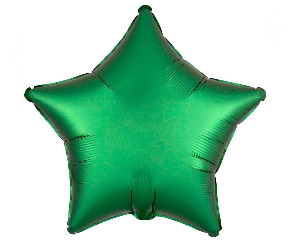 Шар фольгированный 'Звезда сатин' зеленый 18'