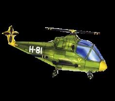 Шар фольгированный мини-фигура 'Вертолет зеленый'