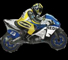 Шар фольгированный мини-фигура 'Мотоциклист синий'