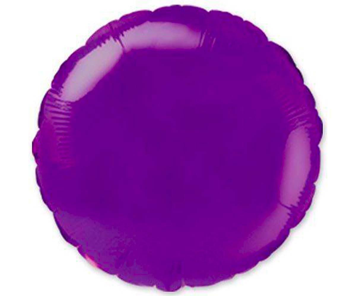 Шар фольгированный 'Круг металлик фиолетовый' 18'