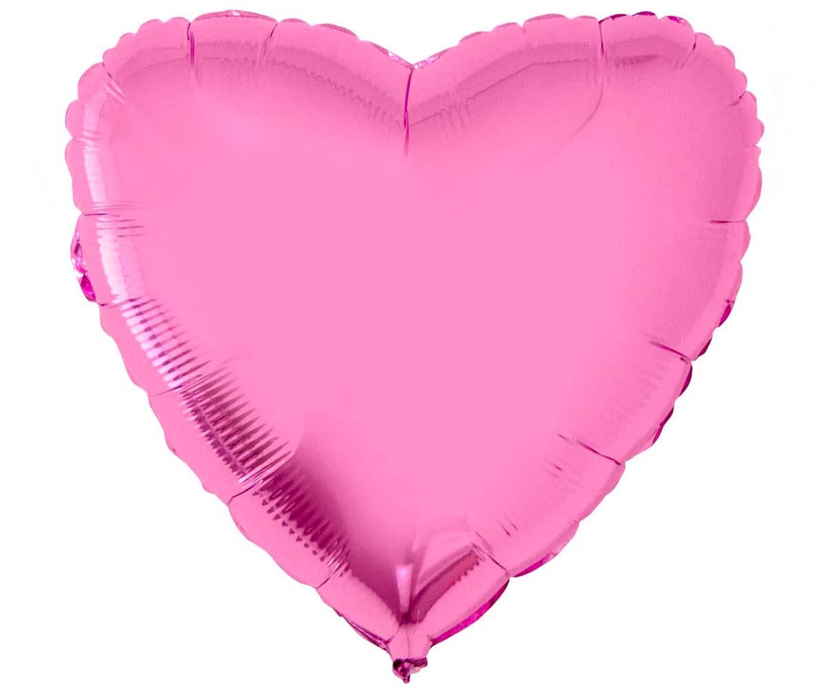Шар фольгированный 'Сердце розовое' металлик 18'